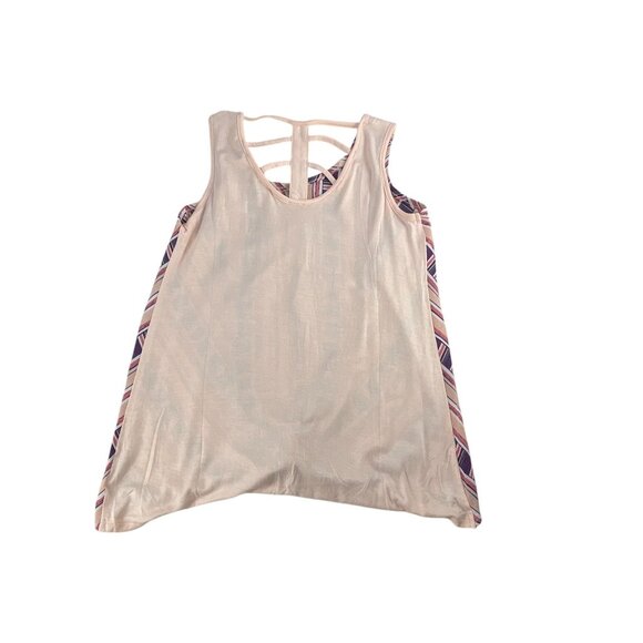 Magenta Girls Top Size L Sleeveless Striped Knot-Front Pink & Purple Girl's Cage - Picture 3 of 7